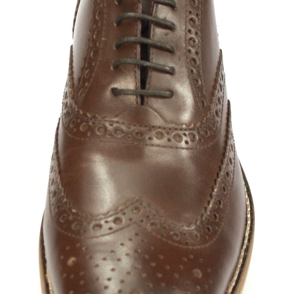London Brogues Mens Leather Lace Up Wingtip Formal Gatsby Evening Brogue Shoes