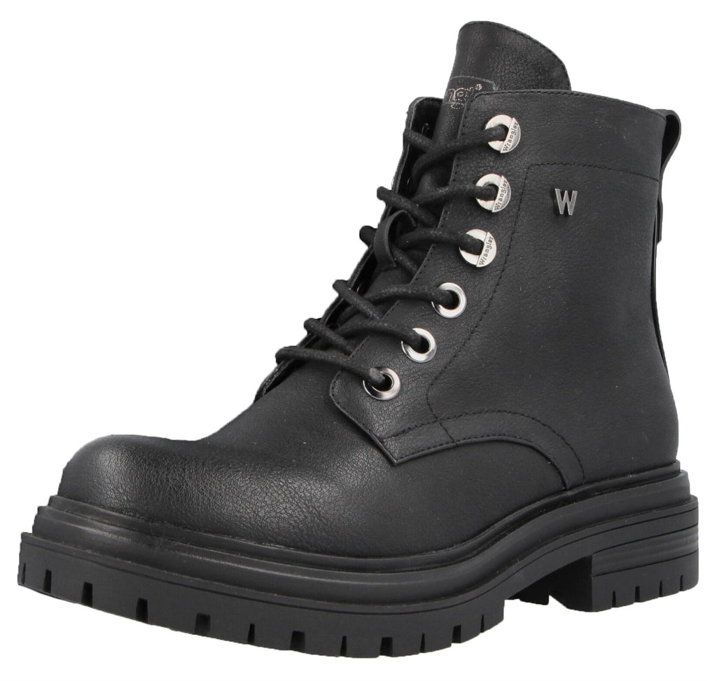Wrangler Courtney Lace Up Womens Ankle Chunky Sole Casual Boots