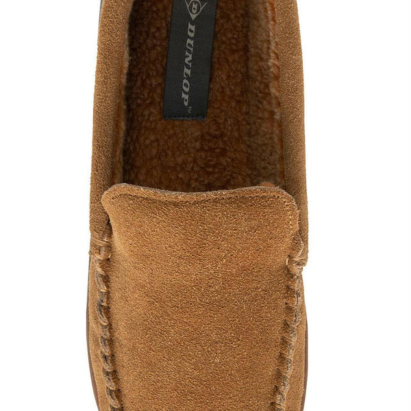 Dunlop Nathan Suede Leather Mens Memory Foam Loafer Slippers