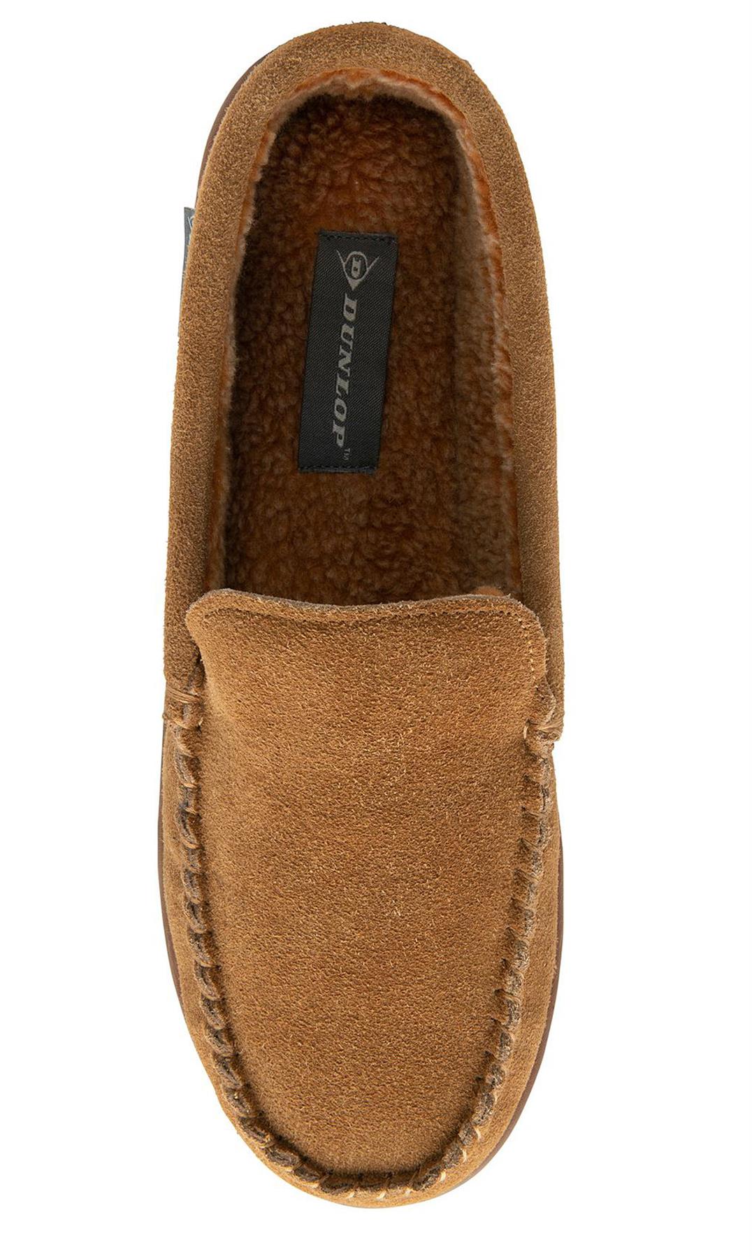 Dunlop Nathan Suede Leather Mens Memory Foam Loafer Slippers