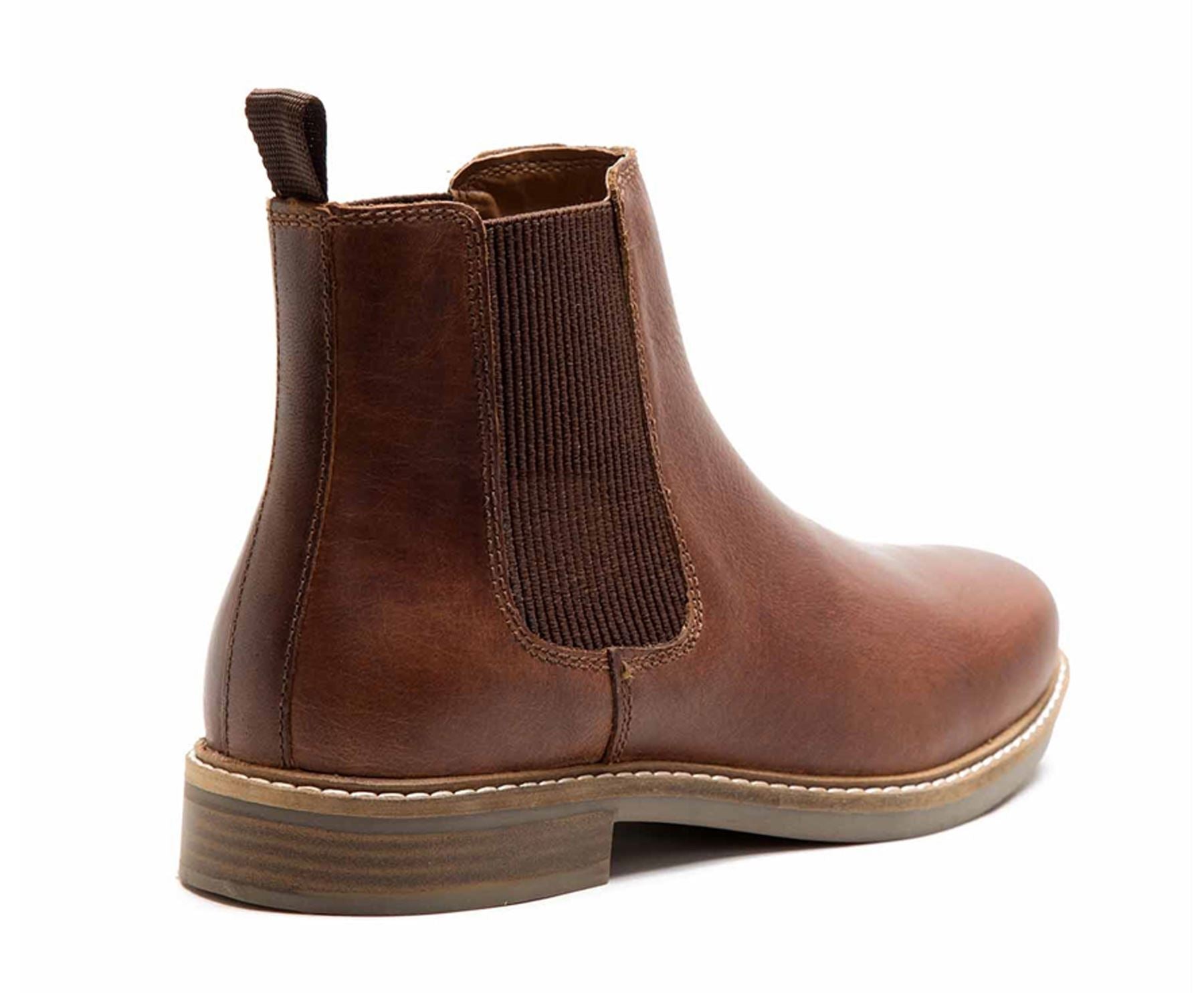 Red Tape Crick Bamford Leather Mens Pull On Brown Chelsea Boots