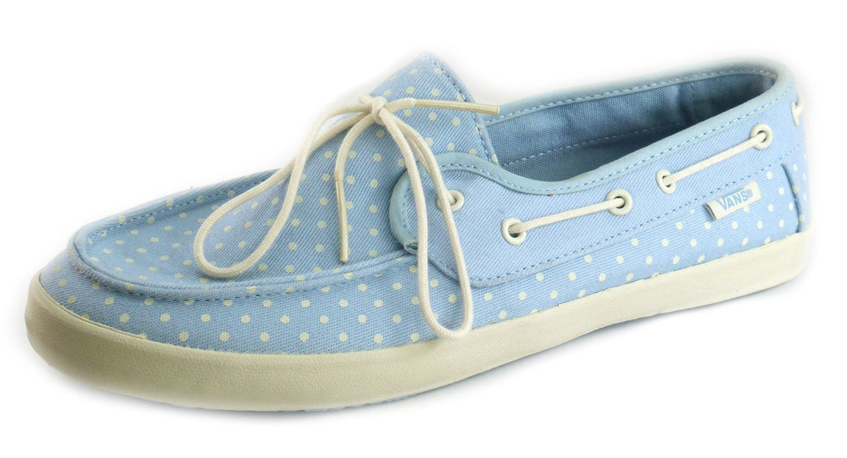 Vans Authentic Chauffeur Ladies Polka Dot Blue White Lace Up Pumps Canvas