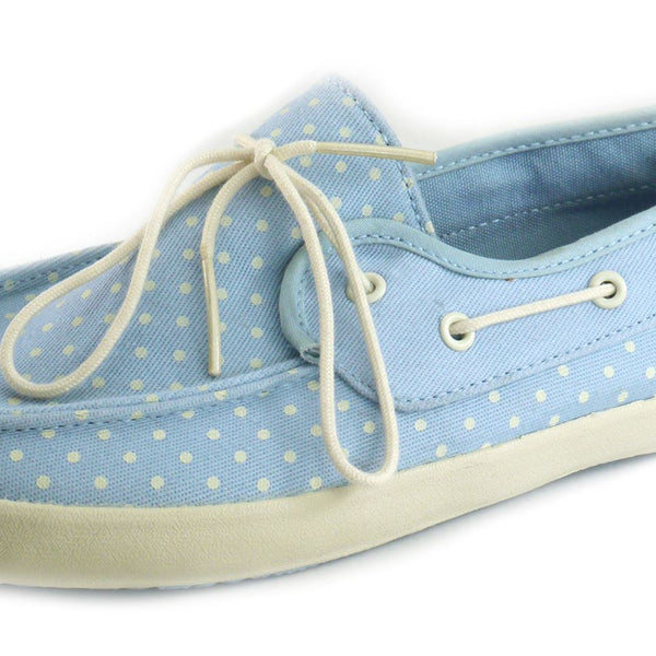 Vans Authentic Chauffeur Ladies Polka Dot Blue White Lace Up Pumps Canvas