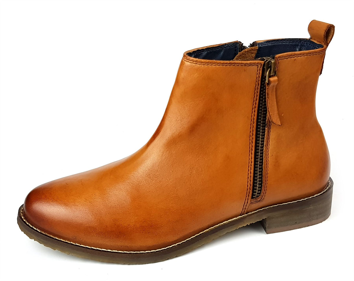 Frank James Newbury Ladies Womans Leather Zip Up Chelsea Boots