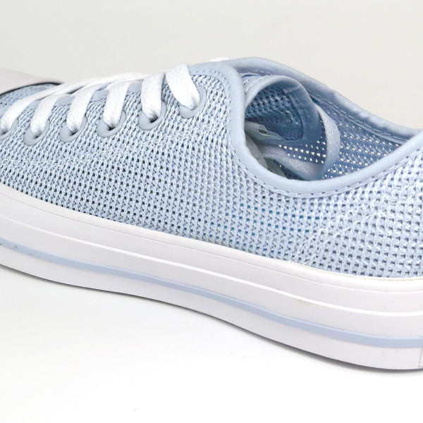 Converse Womens Blue All Star Ox Textile Trainers Canvas Lace Up Shoes
