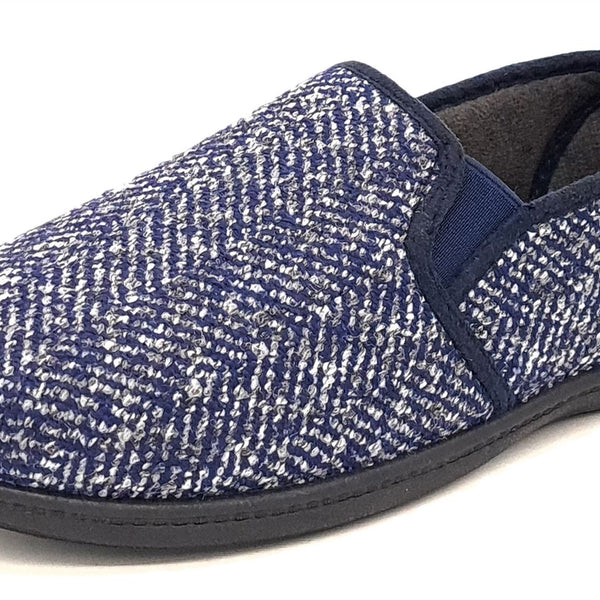 Dunlop Joel Mens Moccasin Slippers Twin Gusset Memory Foam