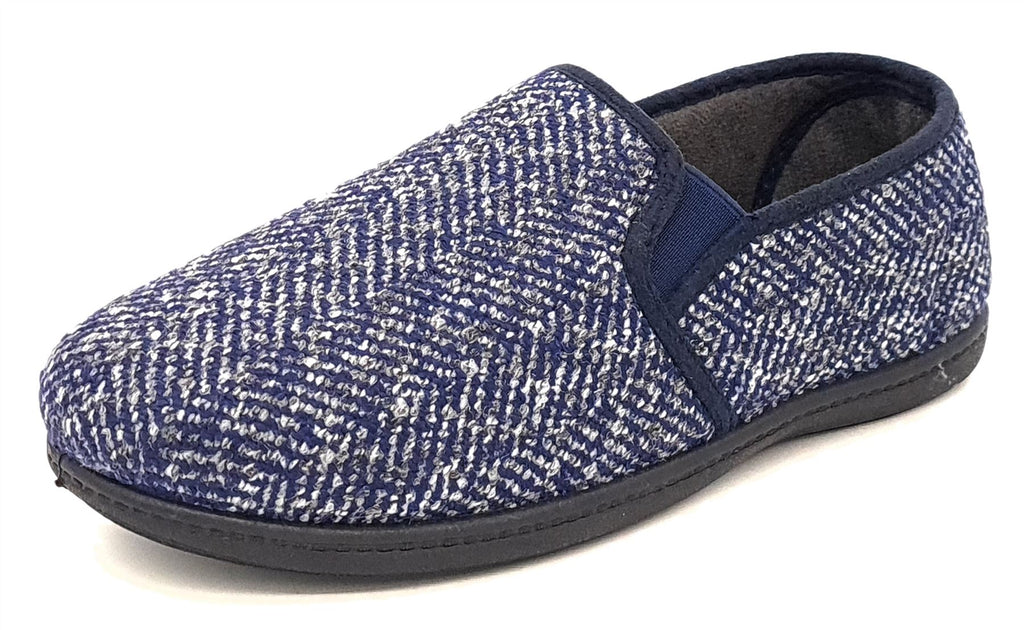 Dunlop Joel Mens Moccasin Slippers Twin Gusset Memory Foam