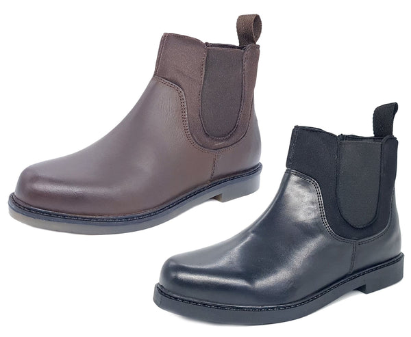 Frank James Epsom Boys Leather Neoprene Zip Up Chelsea Boots