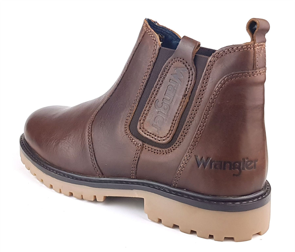 Wrangler Yuma Chelsea Ankle Leather Pull On Mens Boots