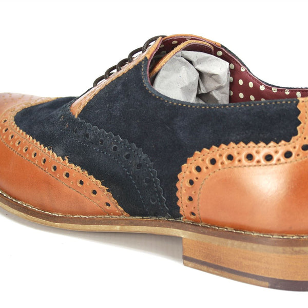London Brogues Mens Leather Lace Up Wingtip Formal Gatsby Evening Brogue Shoes