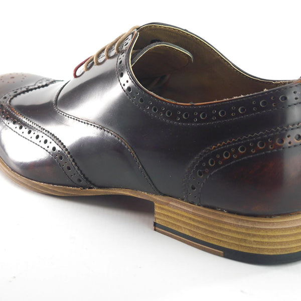 Frank James Norbury Leather Hi Shine Lace Up Mens Brogue Shoes