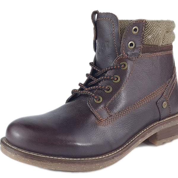 Wrangler Hill Tweed Lace Leather Combat Mens Boots