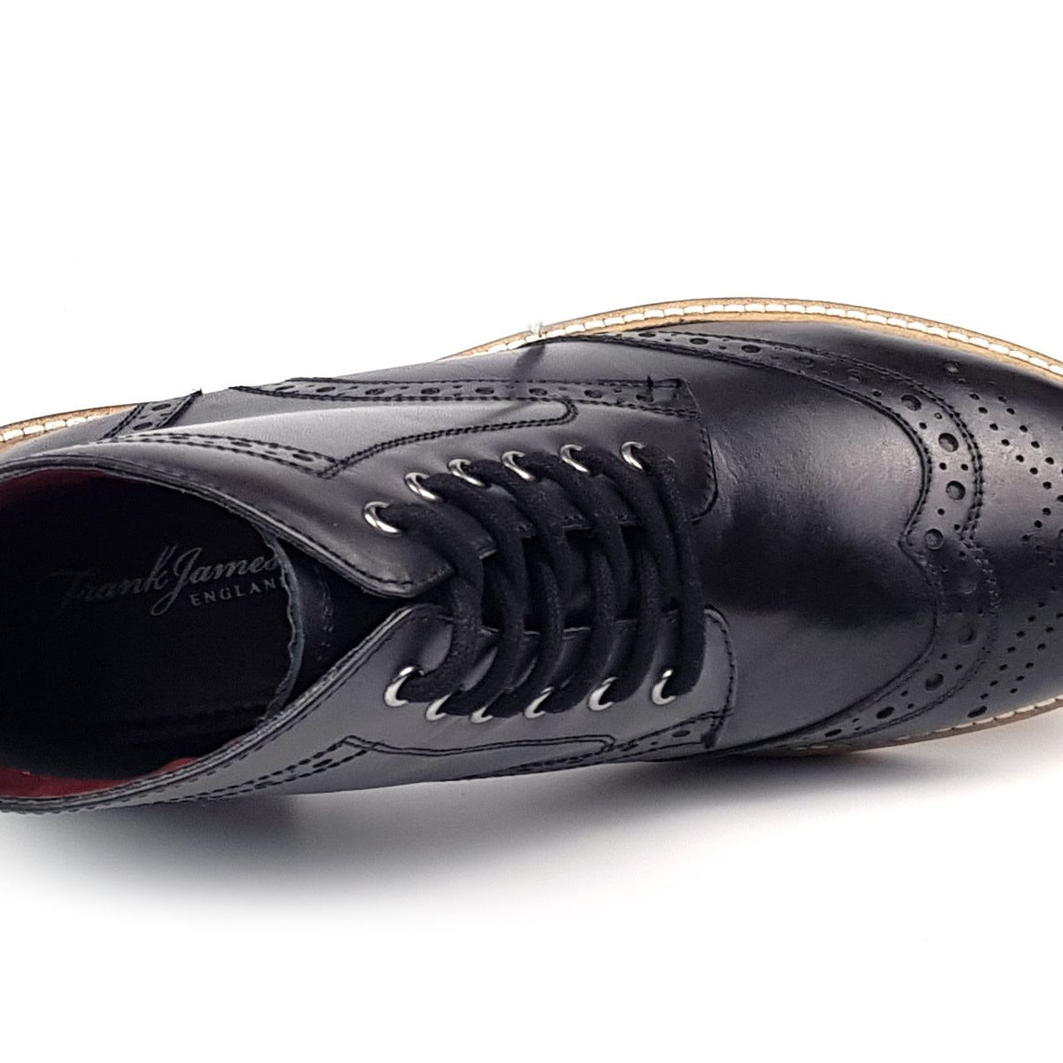 Frank James Bexley Leather Lace Up Brogue Rubber Sole Mens Boots