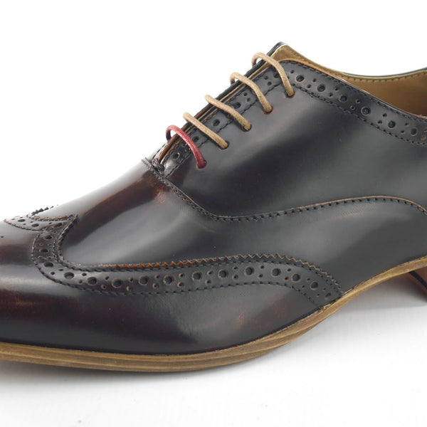 Frank James Norbury Leather Hi Shine Lace Up Mens Brogue Shoes