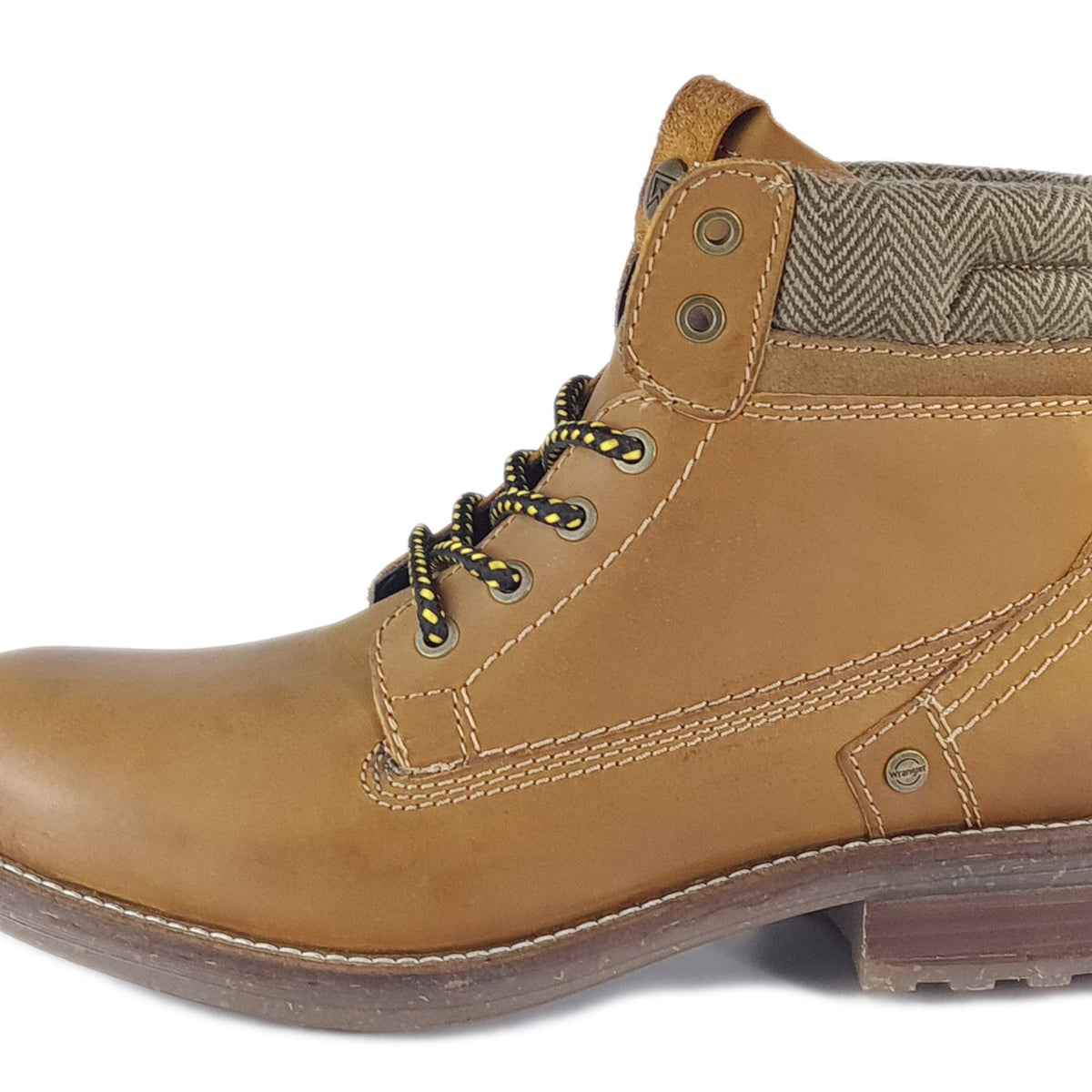 Wrangler Hill Tweed Lace Leather Combat Mens Boots