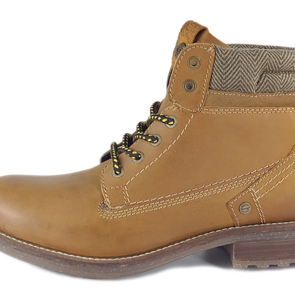 Wrangler Hill Tweed Lace Leather Combat Mens Boots