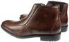 US Brass Mens Johnson smart brown zip up ankle chelsea boots