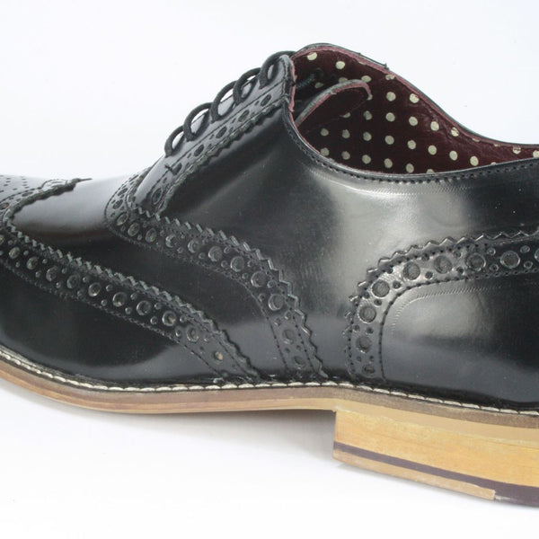 London Brogues Mens Leather Lace Up Wingtip Formal Gatsby Evening Brogue Shoes