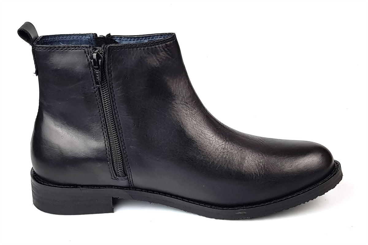 Frank James Newbury Ladies Womans Leather Zip Up Chelsea Boots