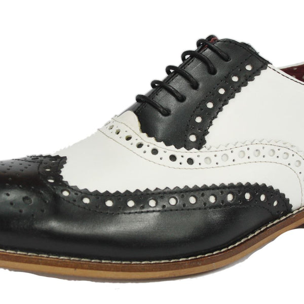 London Brogues Mens Leather Lace Up Wingtip Formal Gatsby Evening Brogue Shoes