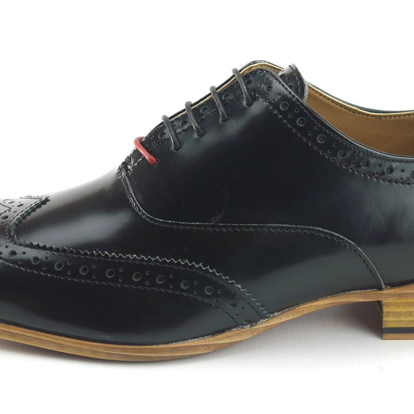 Frank James Norbury Leather Hi Shine Lace Up Mens Brogue Shoes