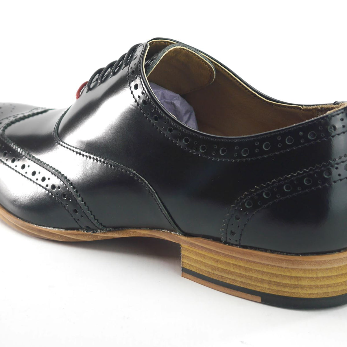 Frank James Norbury Leather Hi Shine Lace Up Mens Brogue Shoes