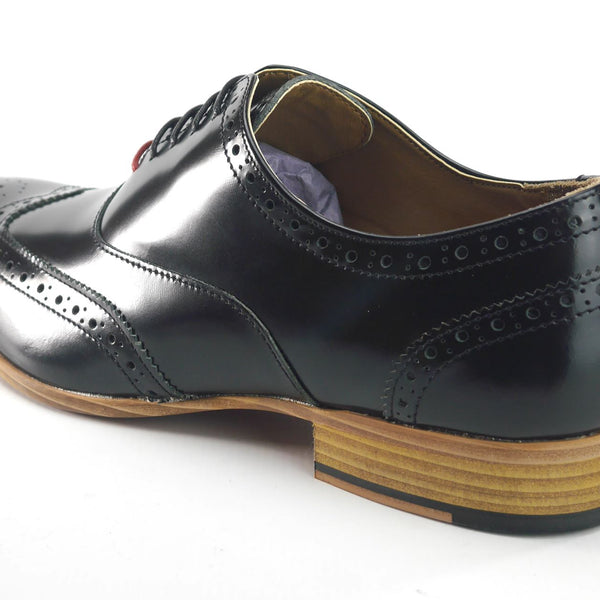 Frank James Norbury Leather Hi Shine Lace Up Mens Brogue Shoes