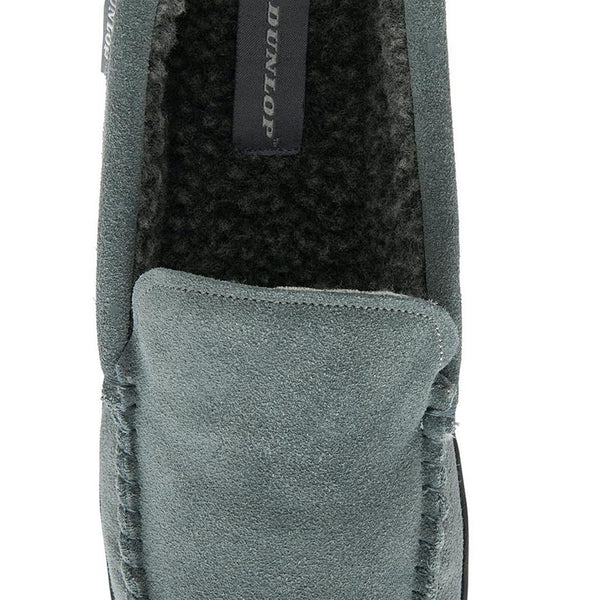 Dunlop Nathan Suede Leather Mens Memory Foam Loafer Slippers