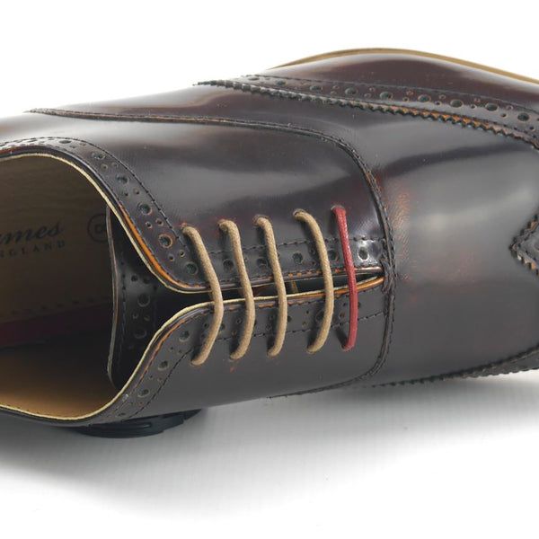 Frank James Norbury Leather Hi Shine Lace Up Mens Brogue Shoes