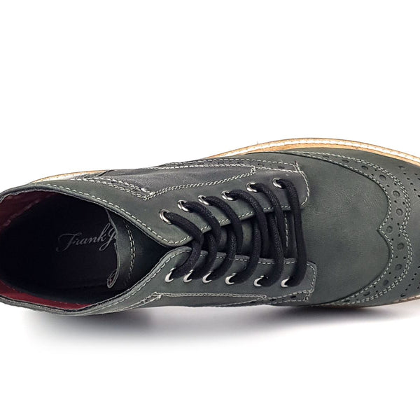 Frank James Bexley Leather Lace Up Brogue Rubber Sole Mens Boots
