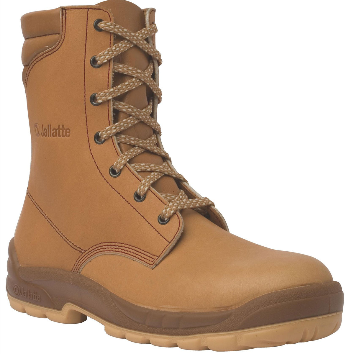 Jallatte J0662 Jalosbern High Leg Mens Leather Steel Toe Rigger Lace Honey Tan Brown Boot
