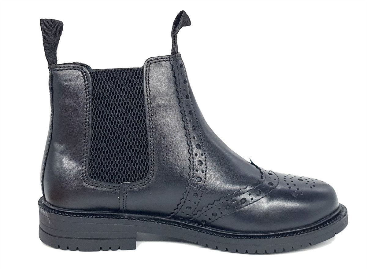 Frank James Peckham Mens & Boys Leather Brogue Chelsea Boots