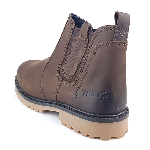 Wrangler Yuma Chelsea Ankle Leather Pull On Mens Boots