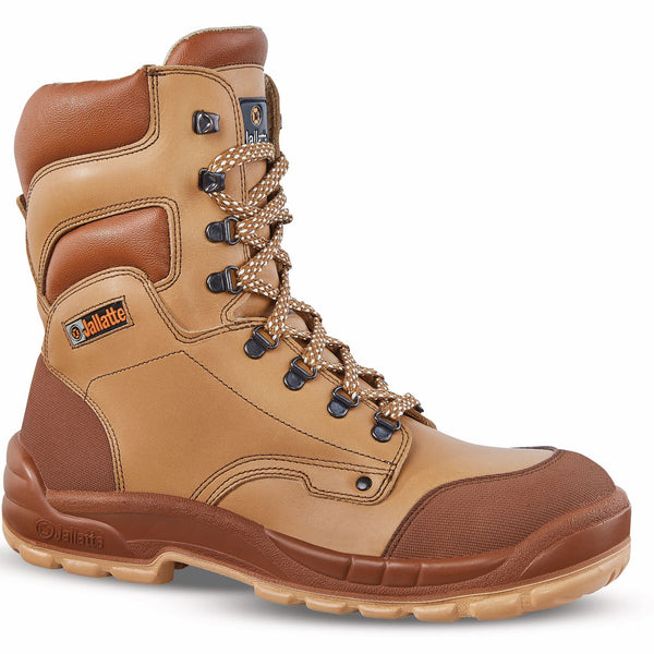 Jallatte Jalborg J0701 Hi Leg Mens Tan Brown Toe Cap Midsole Safety Work Lace Boots