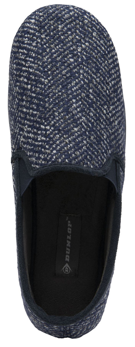 Dunlop Joel Mens Moccasin Slippers Twin Gusset Memory Foam