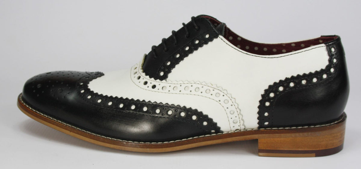 London Brogues Mens Leather Lace Up Wingtip Formal Gatsby Evening Brogue Shoes