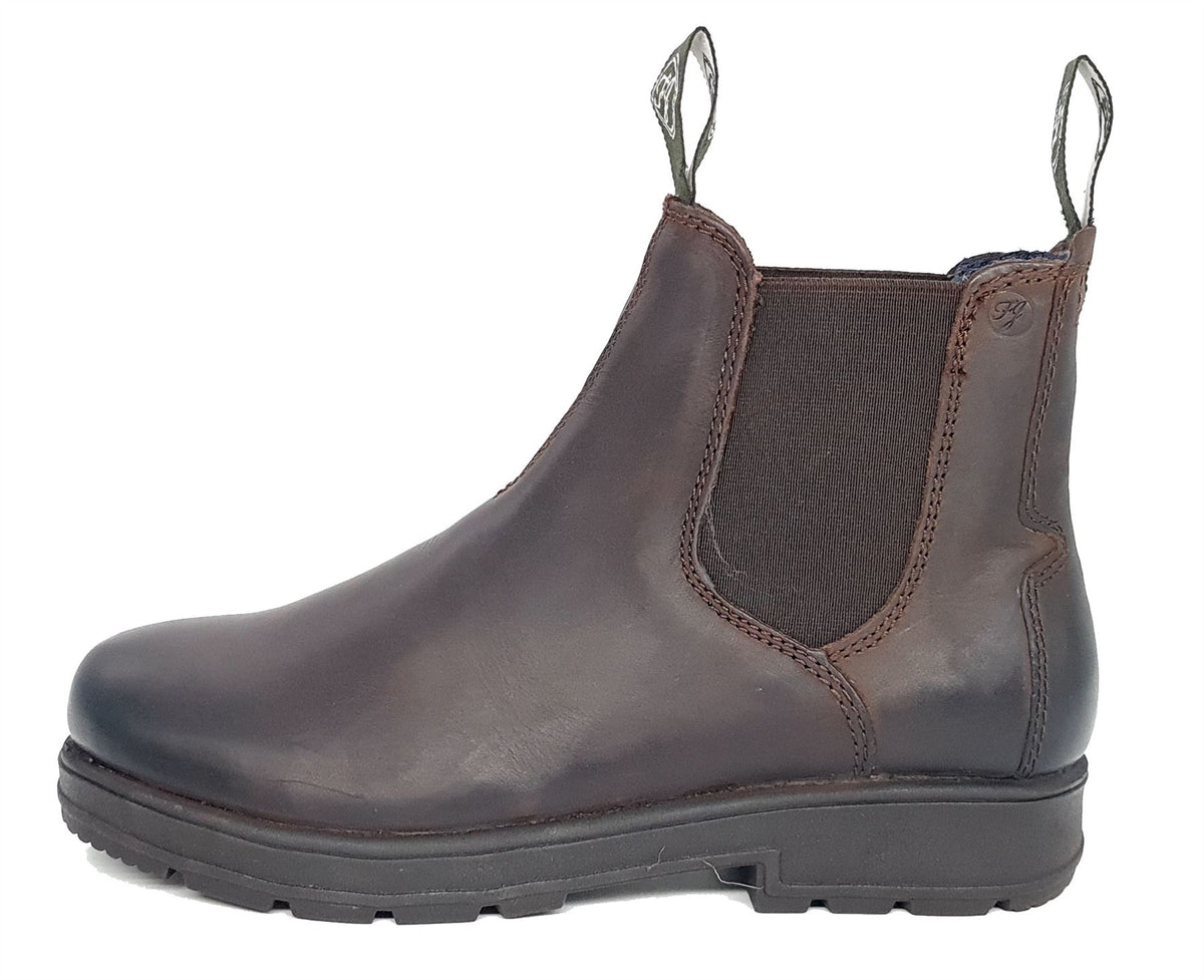 Frank James Braunton Greasy Brown Mens Chelsea Pull On Boots