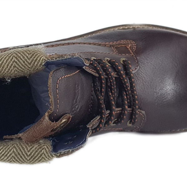 Wrangler Hill Tweed Lace Leather Combat Mens Boots