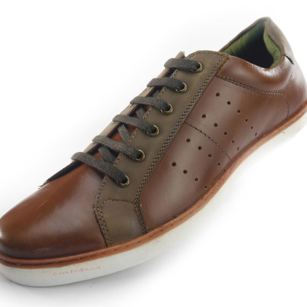Silver Street Gower Casual Leather Lace Up Trainers Mens Shoes