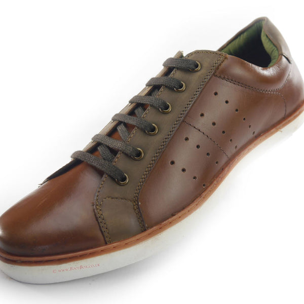 Silver Street Gower Casual Leather Lace Up Trainers Mens Shoes