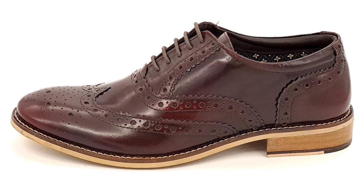 Herbert Frank Enfield Mens Leather Lace Up Wingtip Formal Gatsby Evening Brogue Shoes