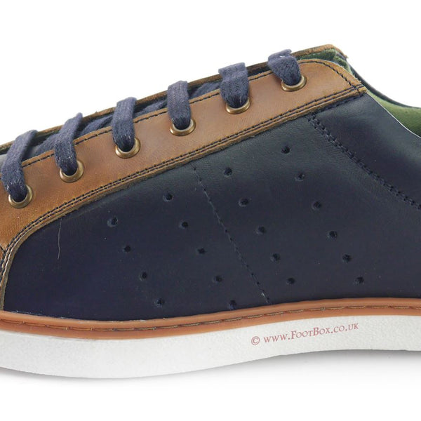 Silver Street Gower Casual Leather Lace Up Trainers Mens Shoes