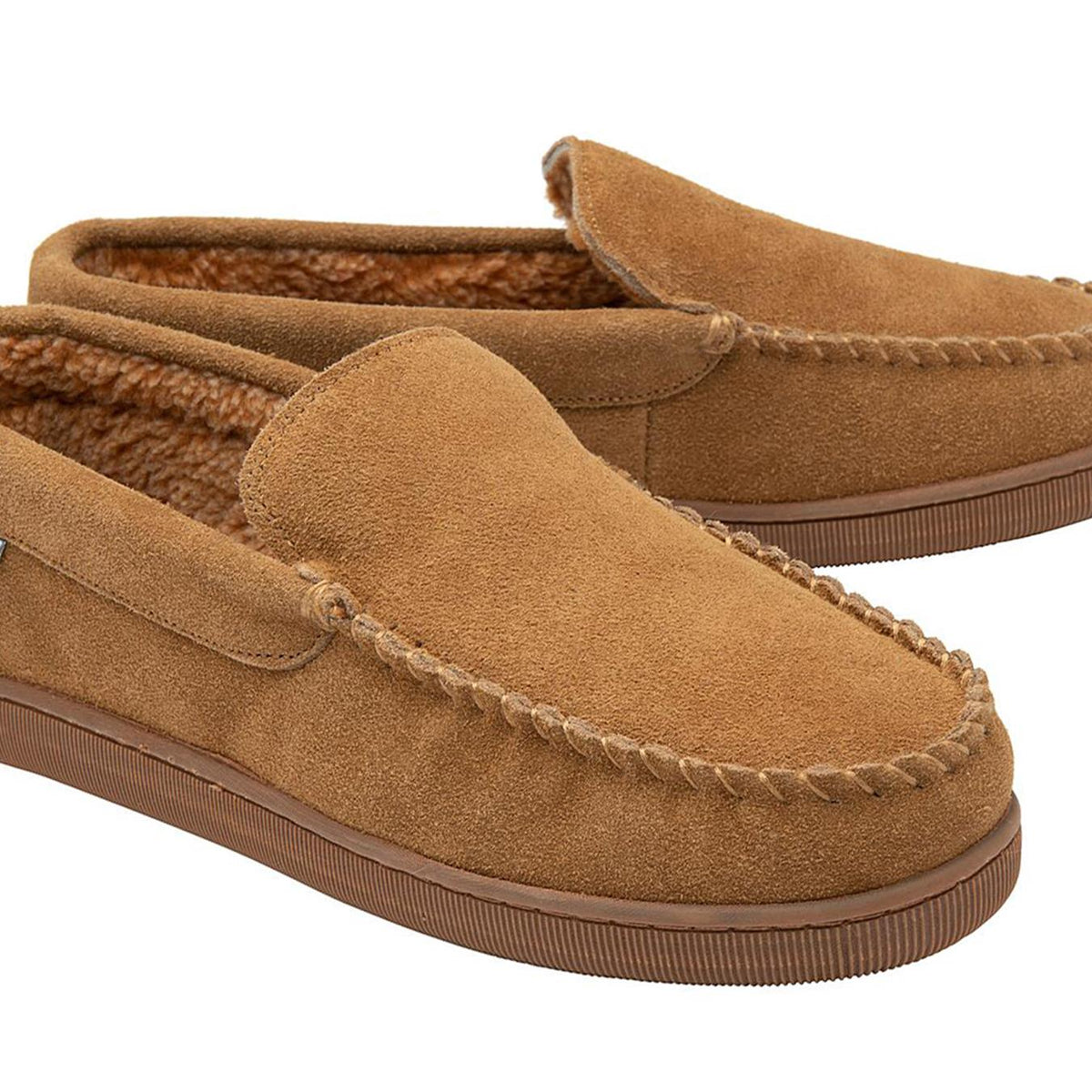 Dunlop Nathan Suede Leather Mens Memory Foam Loafer Slippers