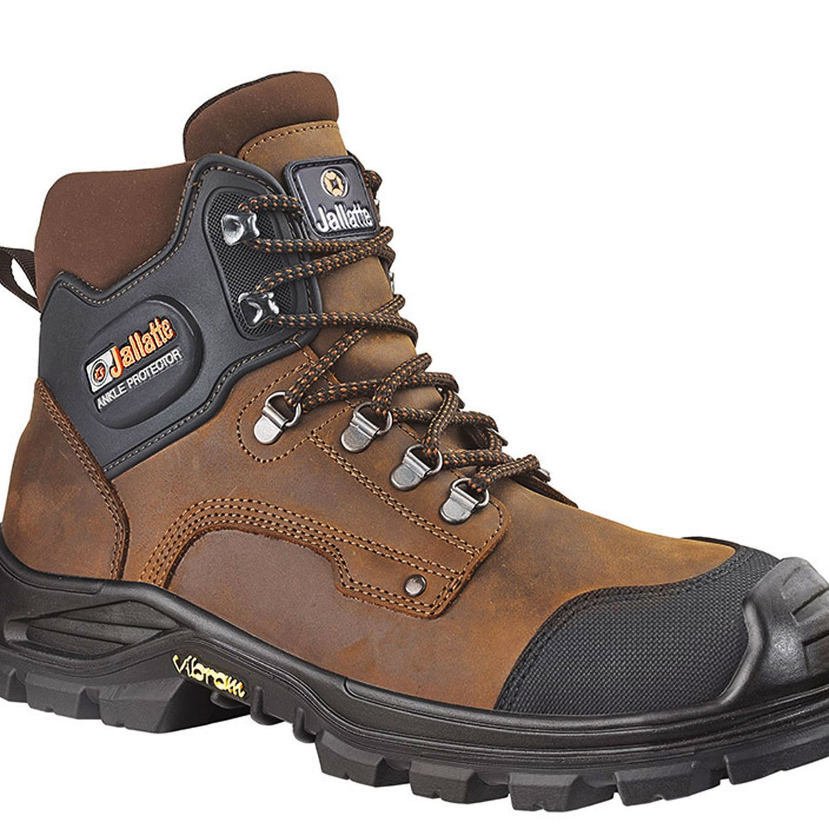Jallatte Jalirok S3 Brown Leather Vibram Steel Safety Toecap Lace Up Mens Work Boots
