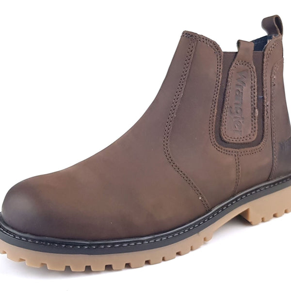 Wrangler Yuma Chelsea Ankle Leather Pull On Mens Boots