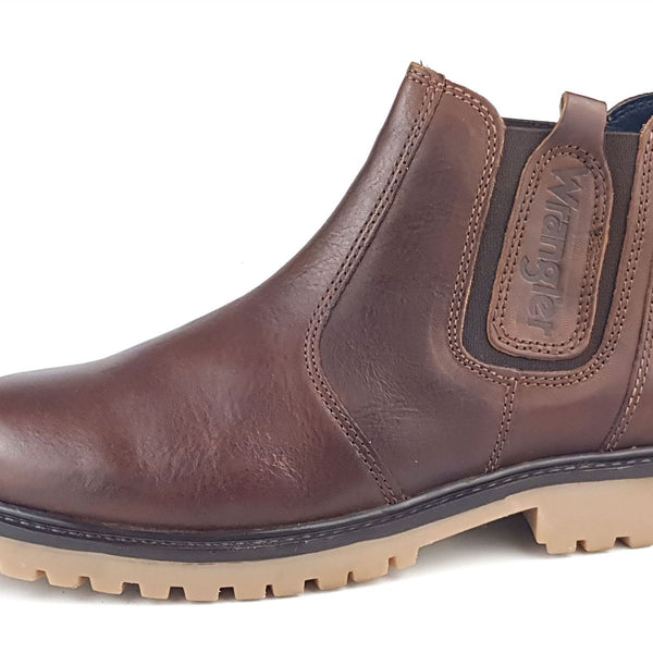 Wrangler Yuma Chelsea Ankle Leather Pull On Mens Boots