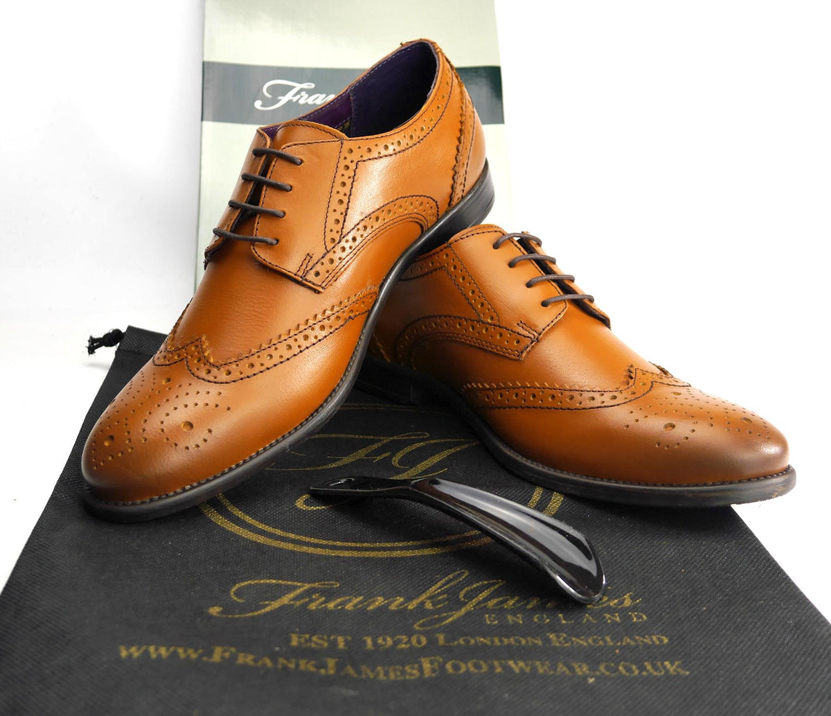 Frank James Richmond Mens Leather Brogue Lace Formal Casual Shoes