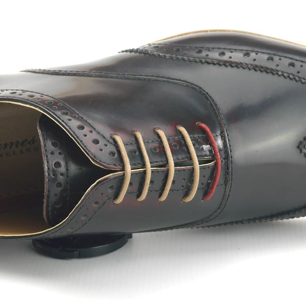 Frank James Norbury Leather Hi Shine Lace Up Mens Brogue Shoes