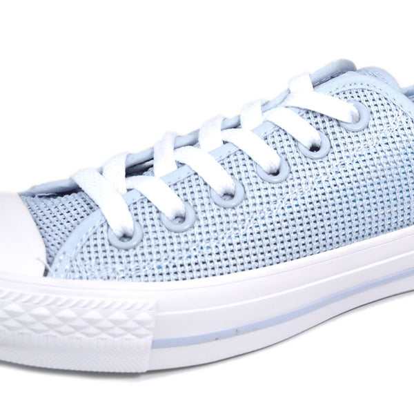 Converse Womens Blue All Star Ox Textile Trainers Canvas Lace Up Shoes