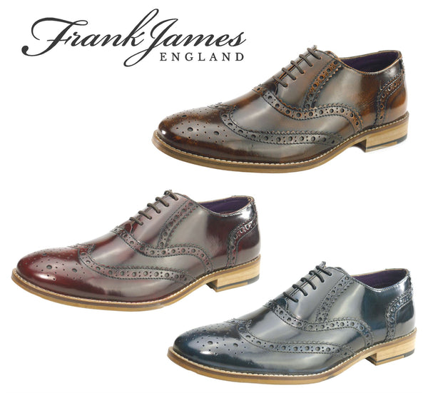Frank James Newman Mens Leather Lace Hi Shine Formal Brogue Shoes